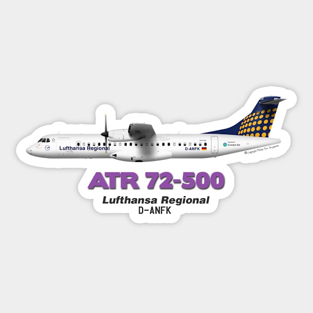 Avions de Transport Régional 72-500 - Lufthansa Regional Sticker by TheArtofFlying